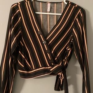 cute striped shirt with bow tie at bottom